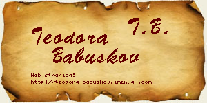 Teodora Babuškov vizit kartica